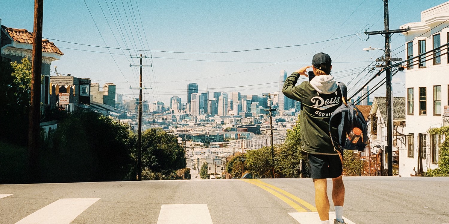 A photographer on a San Francisco hill